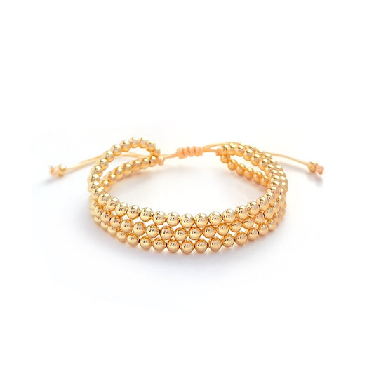 Gold Beads Triad Bracelet